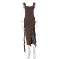 Female Summer Fashionable Stringy Selvedge Stitching Dress